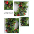 Coronita pentru Craciun Flippy, 60 cm, din brad artificial, decorata cu conuri si merisoare, Verde-0