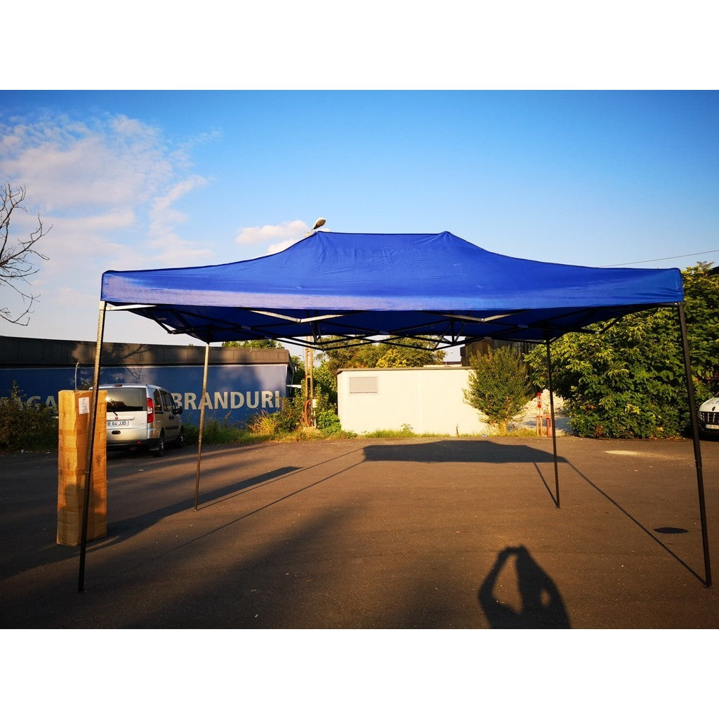 Cort Pavilion 3x4.5m Albastru Pliabil Cadru Metal pentru Curte, Gradina, Evenimente-5