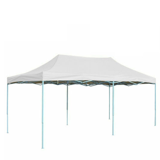 Cort Pavilion 3x6m Alb Pliabil Cadru Metal pentru Curte, Gradina, Evenimente-0