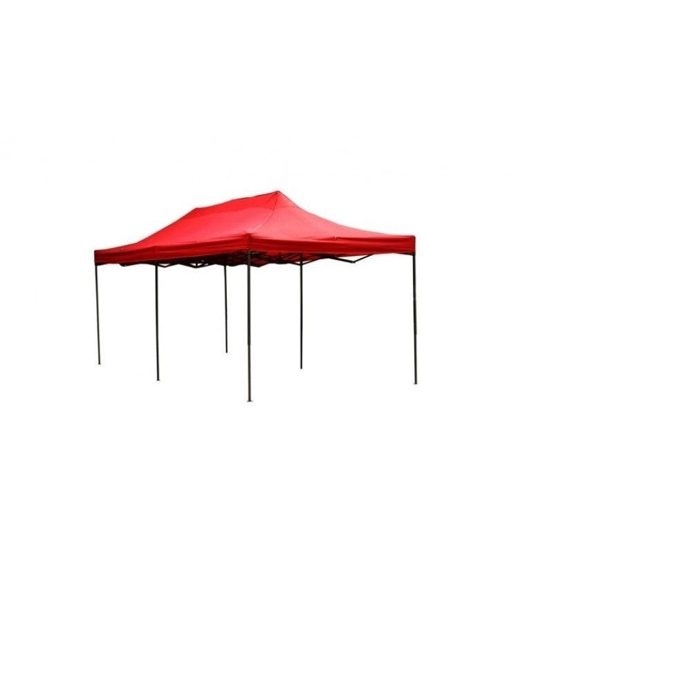 Cort Pavilion 3x6m Rosu Pliabil Cadru Metal pentru Curte, Gradina, Evenimente-0