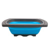Cos de Scurgere Retractabil pentru Chiuveta, Flippy, cu Filtru, pentru Fructe si Legume, de Uz Casnic, 39x12 cm, Design Extensibil pana la 61 cm, cu Manere de Prindere, Albastru-0
