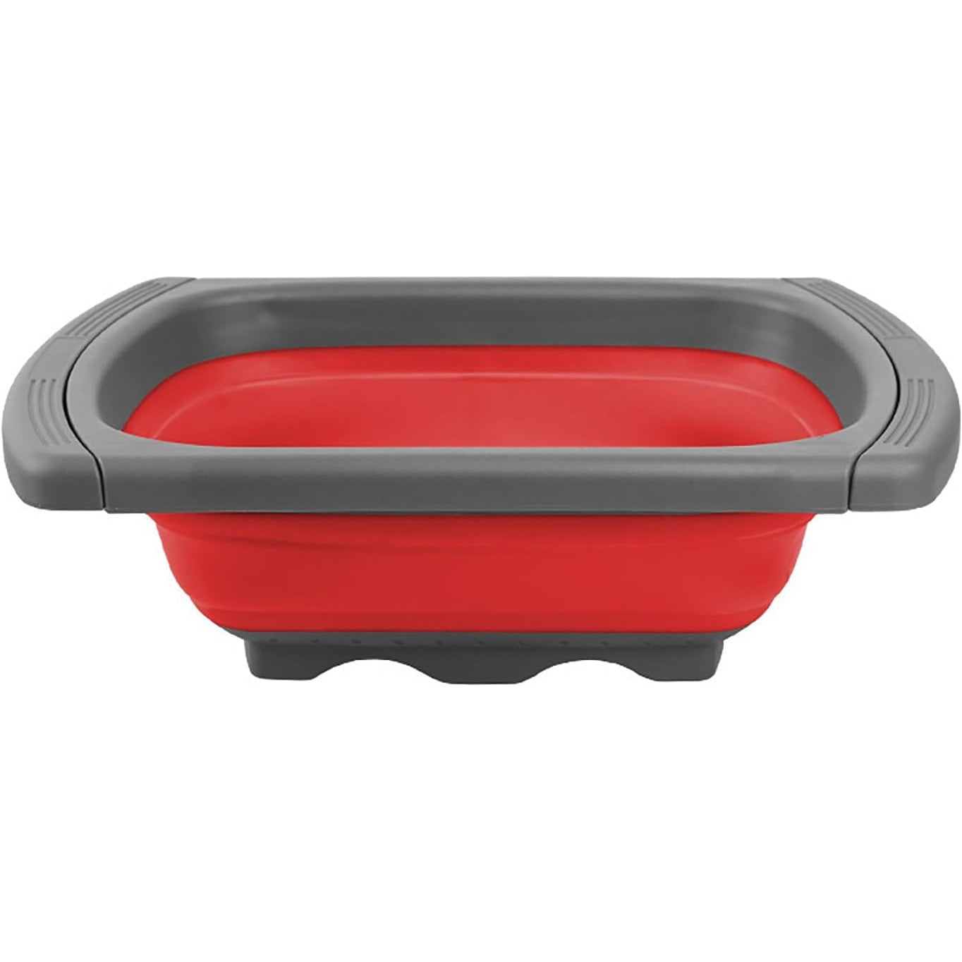 Cos de Scurgere Retractabil pentru Chiuveta, Flippy, cu Filtru, pentru Fructe si Legume, de Uz Casnic, 39x12 cm, Design Extensibil pana la 61 cm, cu Manere de Prindere, Rosu-3