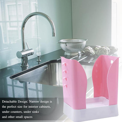 Cos de Gunoi Extensibil, Flippy, din Plastic, Reglabil, Pliabil, Versatil, pentru Bucatarie, Baie sau Birou, Cos Universal, 21x25x17 cm, Roz Alb-2