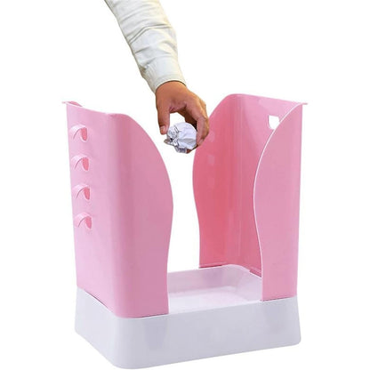 Cos de Gunoi Extensibil, Flippy, din Plastic, Reglabil, Pliabil, Versatil, pentru Bucatarie, Baie sau Birou, Cos Universal, 21x25x17 cm, Roz Alb-7