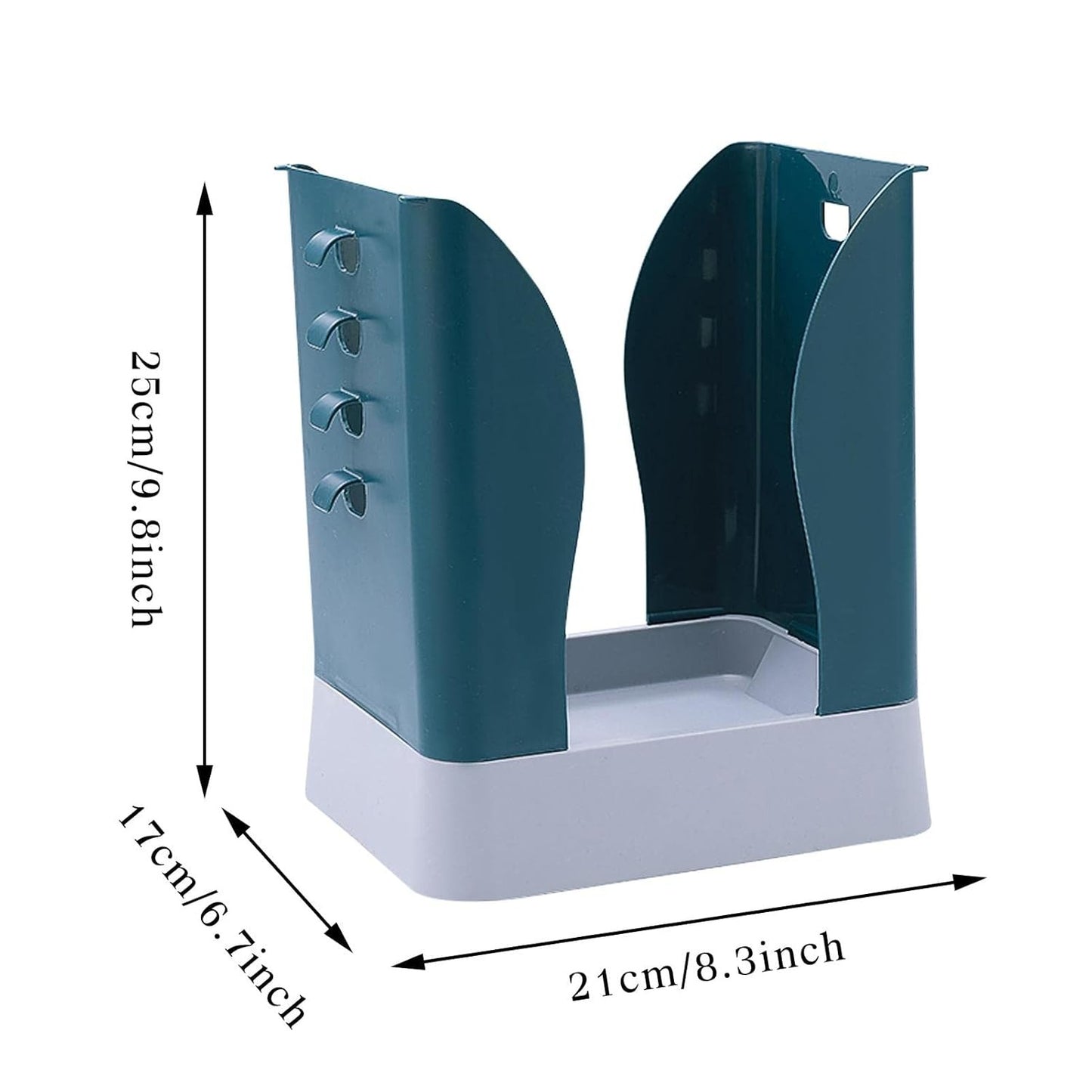 Cos de Gunoi Extensibil, Flippy, din Plastic, Reglabil, Pliabil, Versatil, pentru Bucatarie, Baie sau Birou, Cos Universal, 21x25x17 cm, Albastru Gri-4