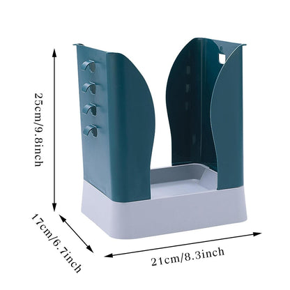 Cos de Gunoi Extensibil, Flippy, din Plastic, Reglabil, Pliabil, Versatil, pentru Bucatarie, Baie sau Birou, Cos Universal, 21x25x17 cm, Albastru Gri-4