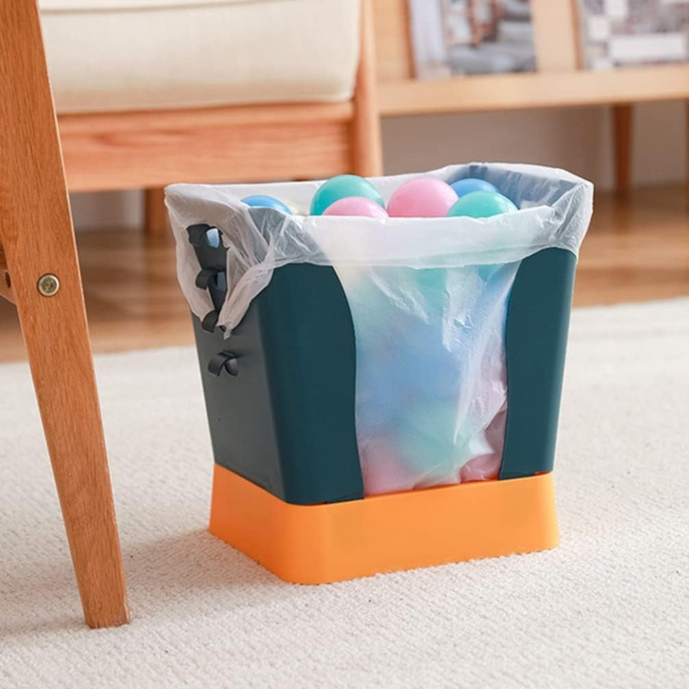 Cos de Gunoi Extensibil, Flippy, din Plastic, Reglabil, Pliabil, Versatil, pentru Bucatarie, Baie sau Birou, Cos Universal, 21x25x17 cm, Albastru Galben-1
