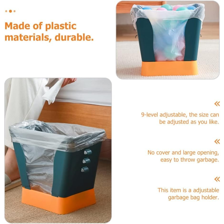 Cos de Gunoi Extensibil, Flippy, din Plastic, Reglabil, Pliabil, Versatil, pentru Bucatarie, Baie sau Birou, Cos Universal, 21x25x17 cm, Albastru Galben-5