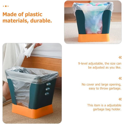 Cos de Gunoi Extensibil, Flippy, din Plastic, Reglabil, Pliabil, Versatil, pentru Bucatarie, Baie sau Birou, Cos Universal, 21x25x17 cm, Albastru Galben-5