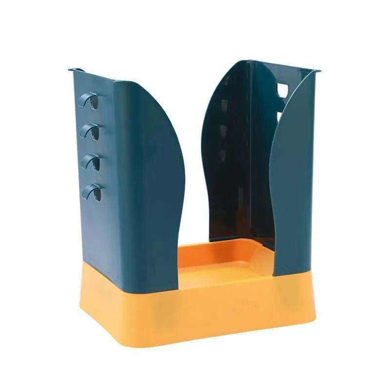 Cos de Gunoi Extensibil, Flippy, din Plastic, Reglabil, Pliabil, Versatil, pentru Bucatarie, Baie sau Birou, Cos Universal, 21x25x17 cm, Albastru Galben-0