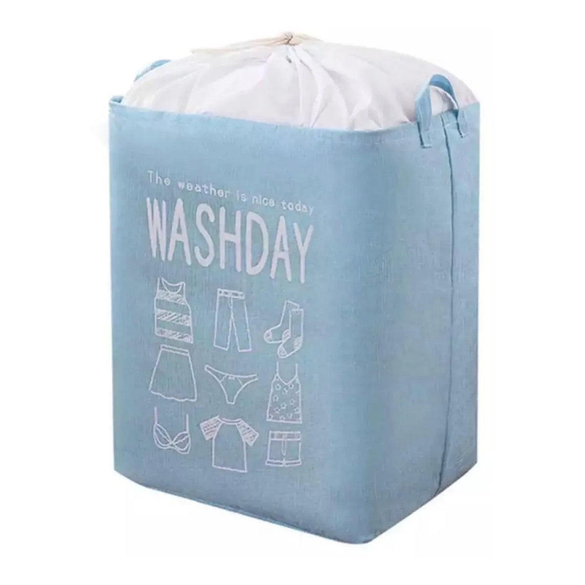 Cos depozitare, Flippy, Deschisa, 72 L, Textil, 30x40x60 cm, Albastru, Cu imprimeu-3