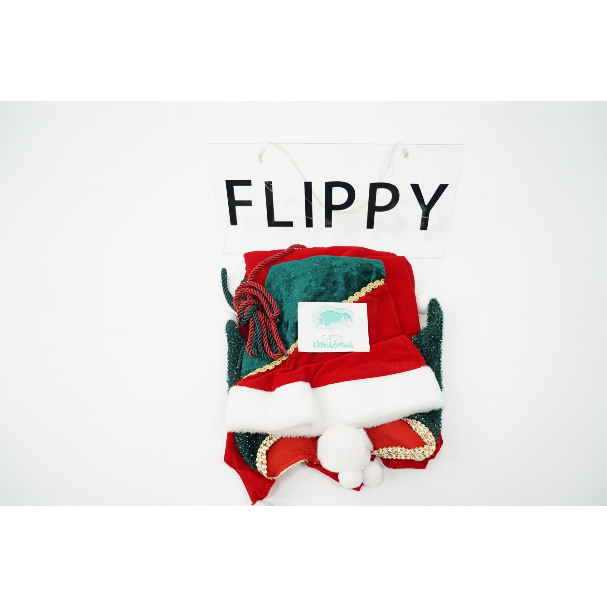 Costum Craciun, Flippy, Fete, Spiridus, rosu, 10 - 13 ani, catifea-4