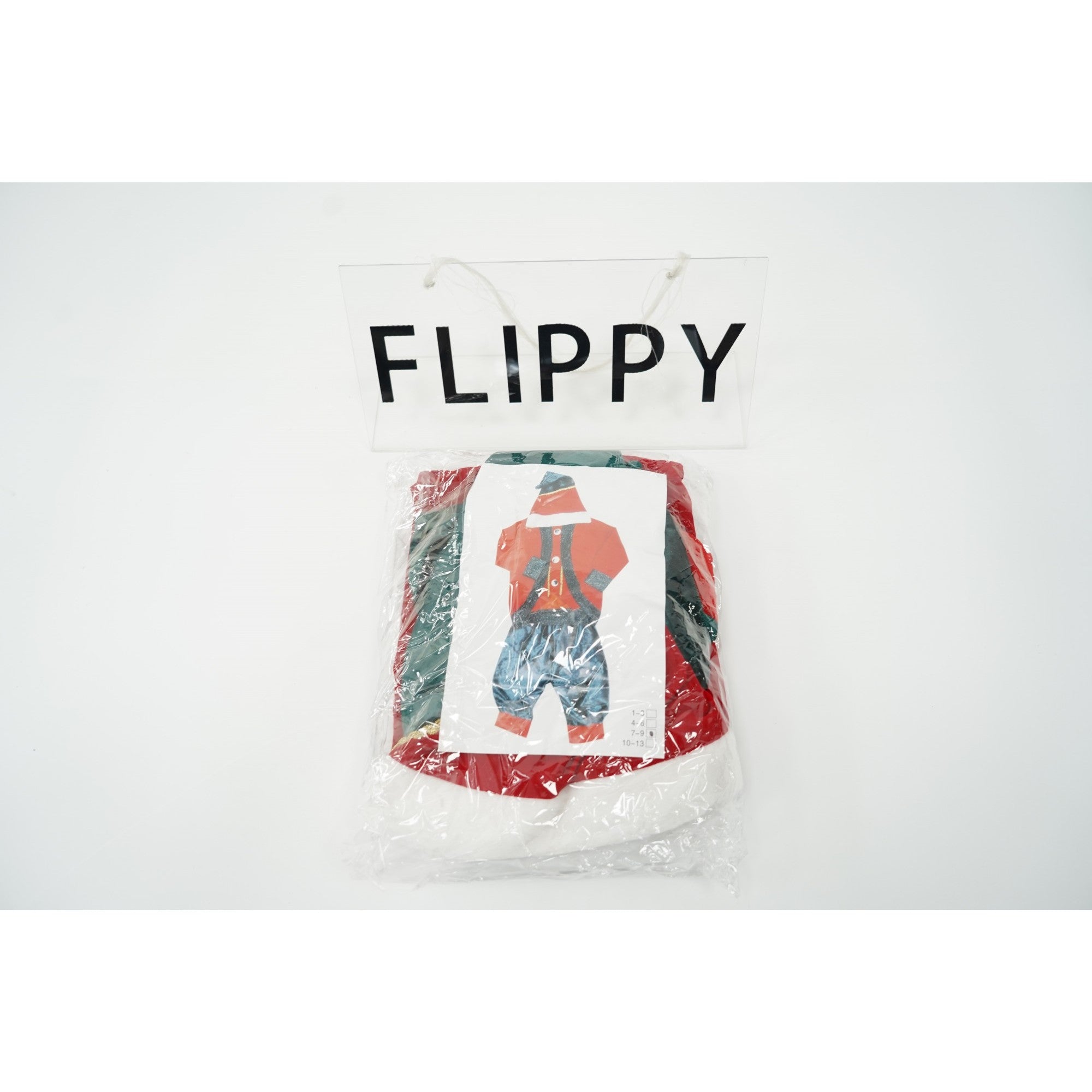 Costum Craciun, Flippy, Spiridus, rosu-verde,  10 - 13 ani, catifea-5