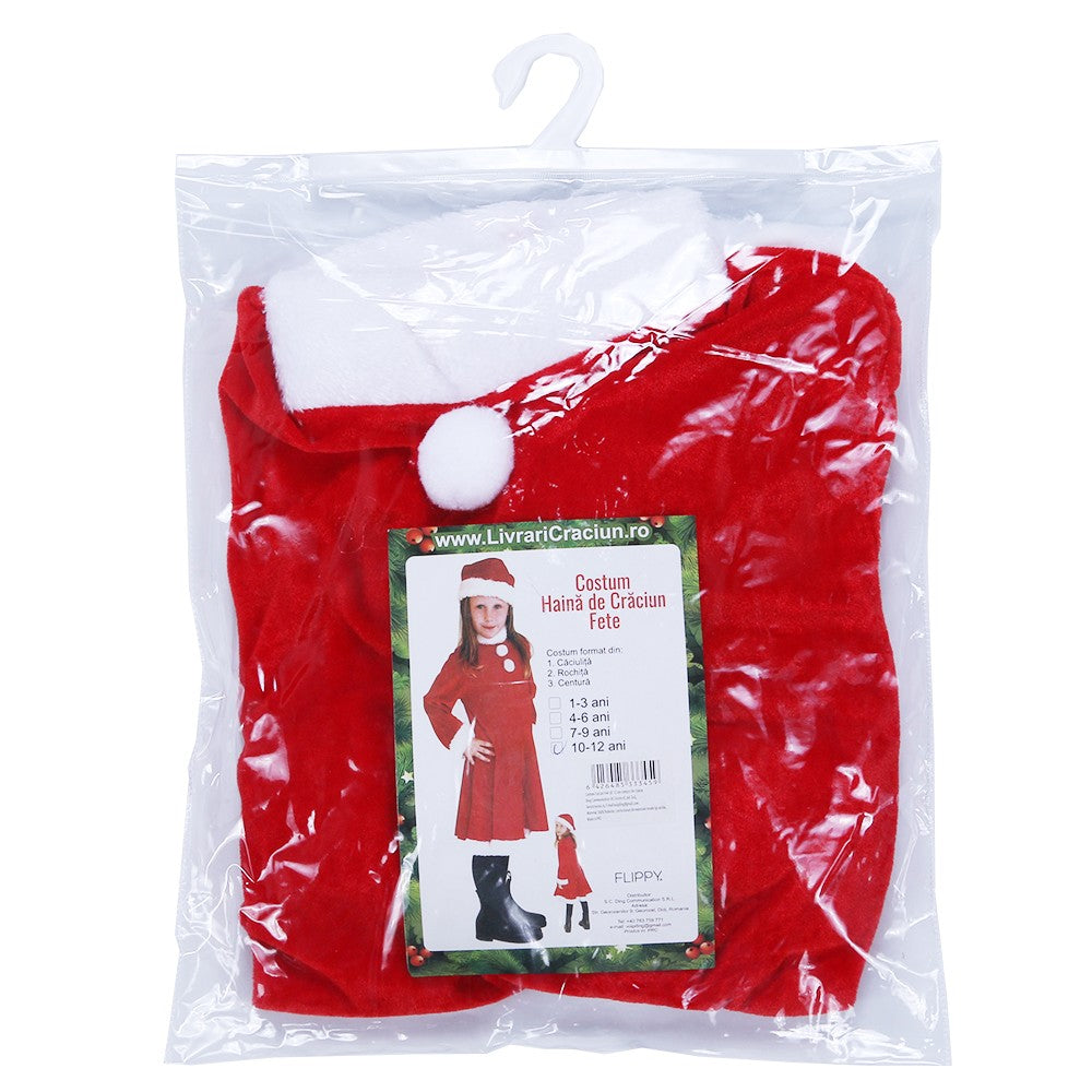 Costum Craciunita Flippy® Fata, 10-12 ani, 3 piese, Catifea-2