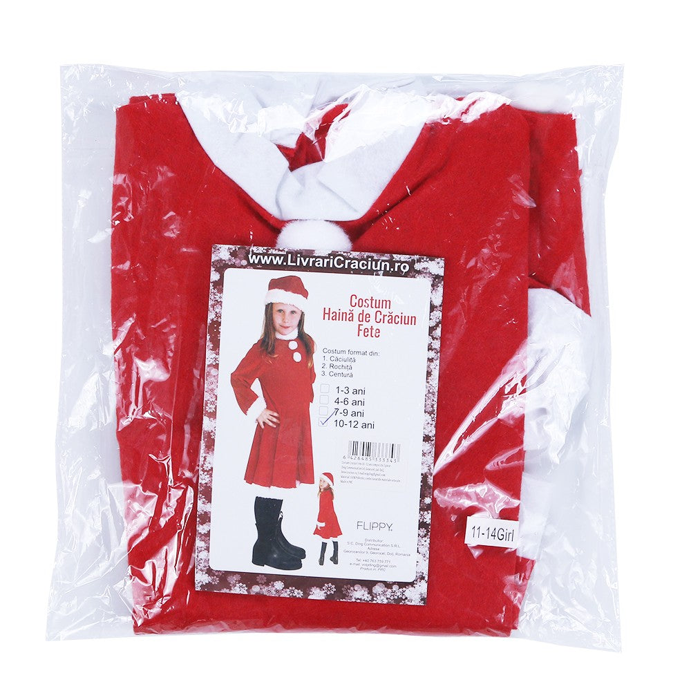 Costum Craciunita Flippy® Fata, 10-12 ani, 3 piese, Polar-2