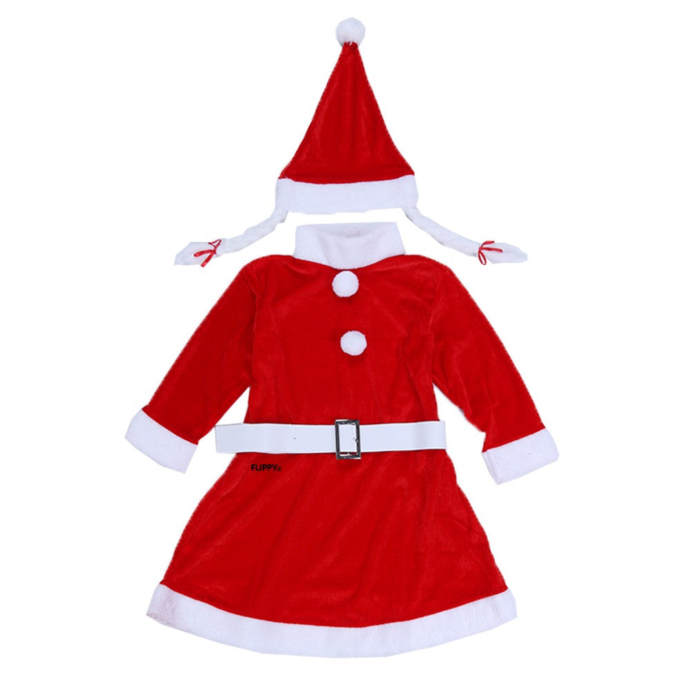 Costum Craciunita Flippy® Fata, 4-6 ani, 3 piese, Catifea-0