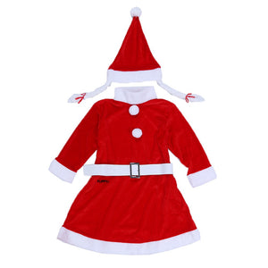 Costum Craciunita Flippy® Fata, 4-6 ani, 3 piese, Catifea-0