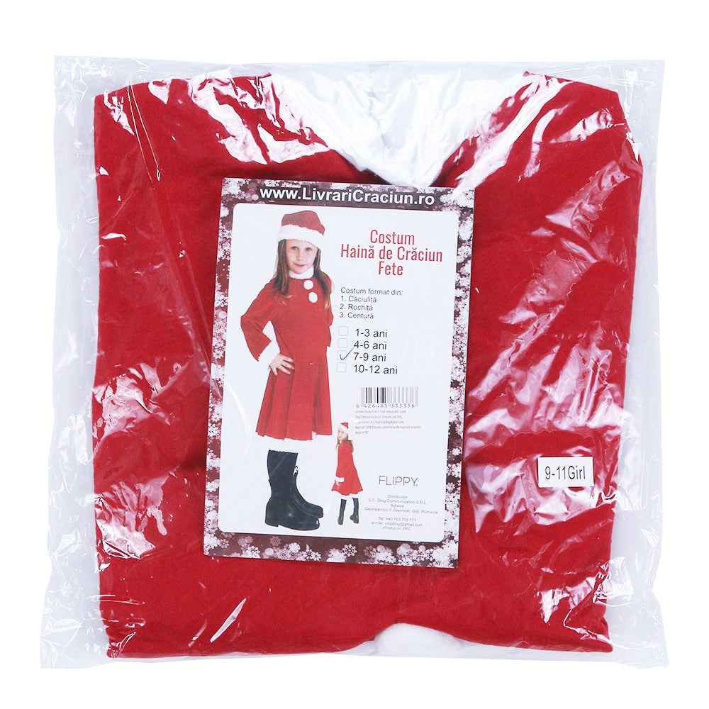Costum Craciunita Flippy® Fata, 7-9 ani, 3 piese, Polar-2