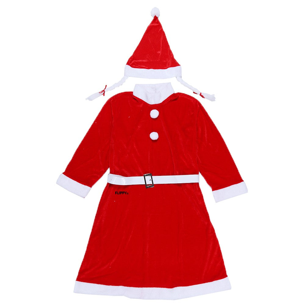 Costum Craciunita Flippy® Femeie, Adult, 3 piese, Catifea-0