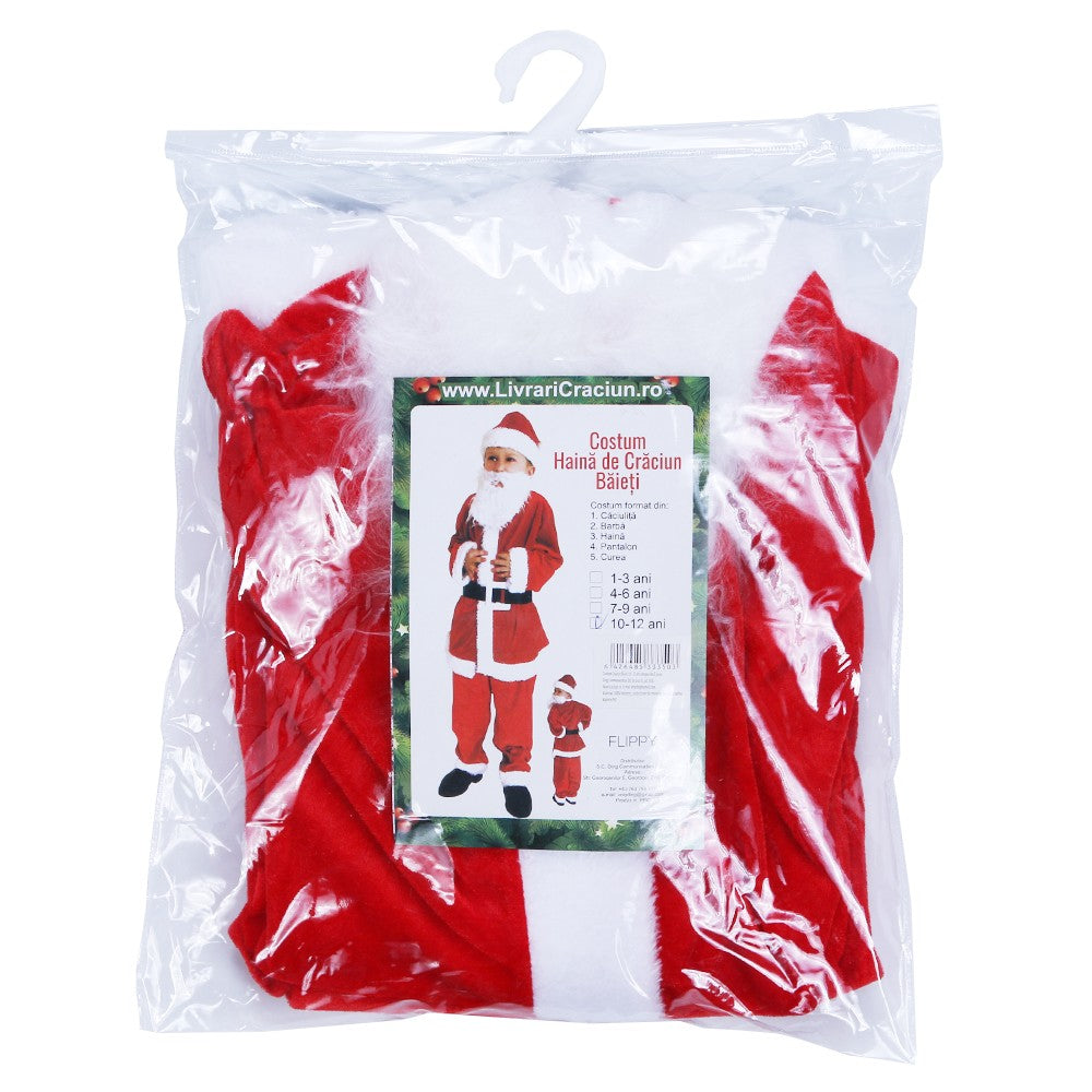 Costum Mos Craciun Flippy® Baiat, 10-12 ani, 5 piese, Catifea-2
