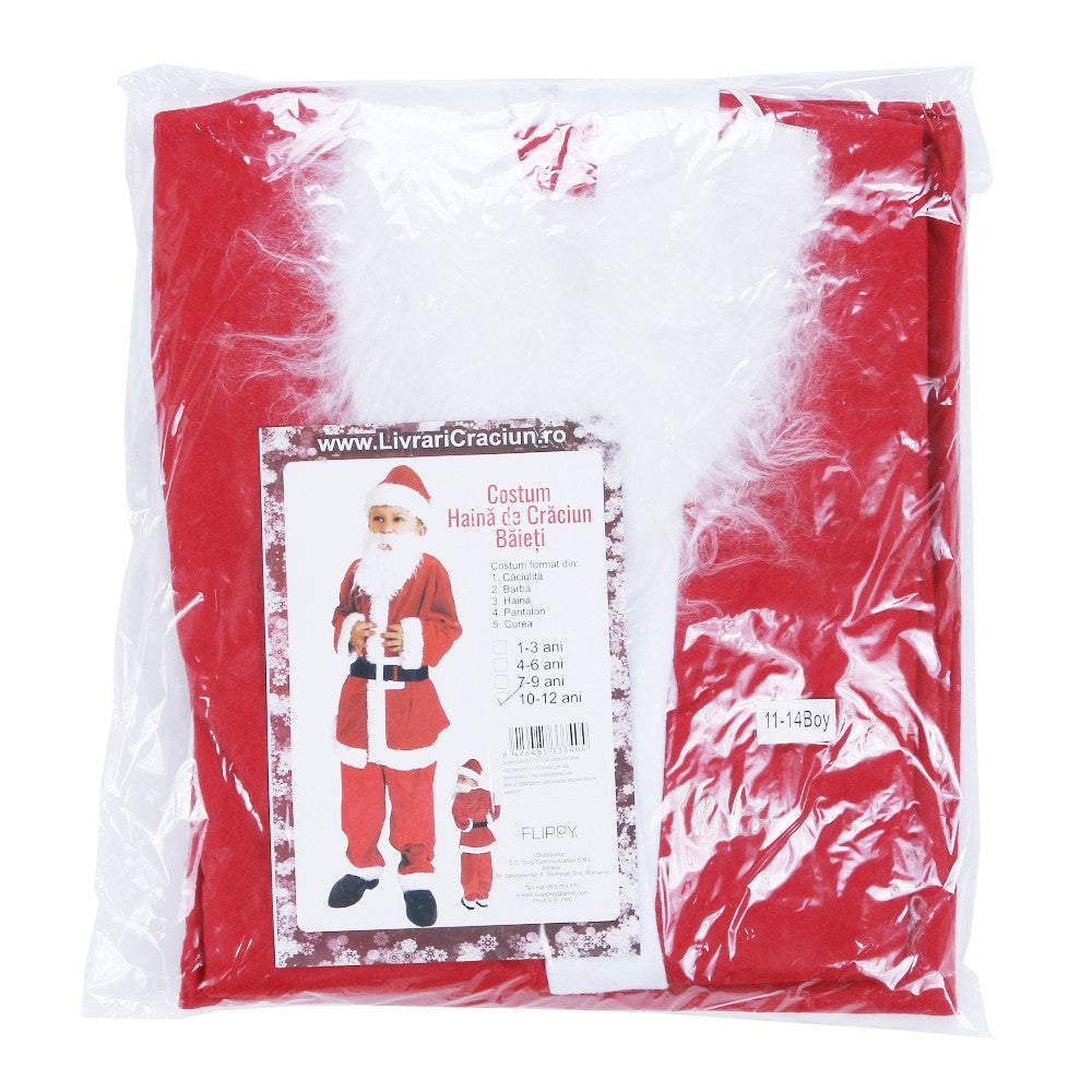 Costum Mos Craciun Flippy® Baiat, 10-12 ani, 5 piese, Polar-2