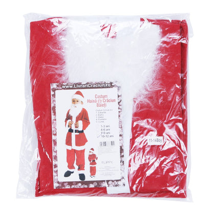 Costum Mos Craciun Flippy® Baiat, 10-12 ani, 5 piese, Polar-2