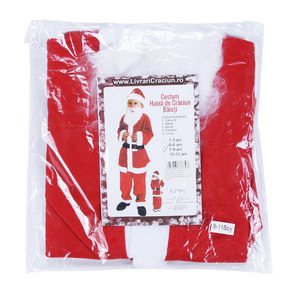 Costum Mos Craciun Flippy® Baiat, 7-9 ani, 5 piese, Polar-2