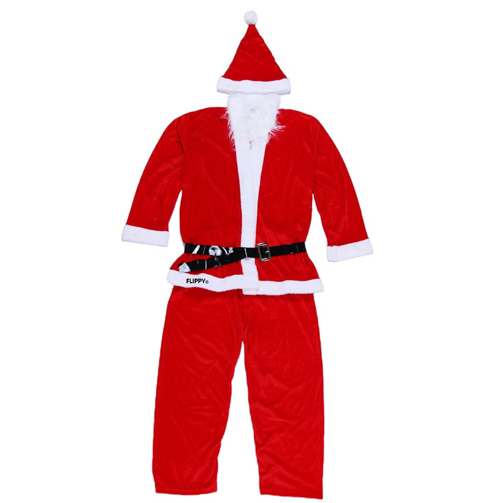 Costum Mos Craciun Flippy® Barbat, Adult, 5 piese, Catifea-0