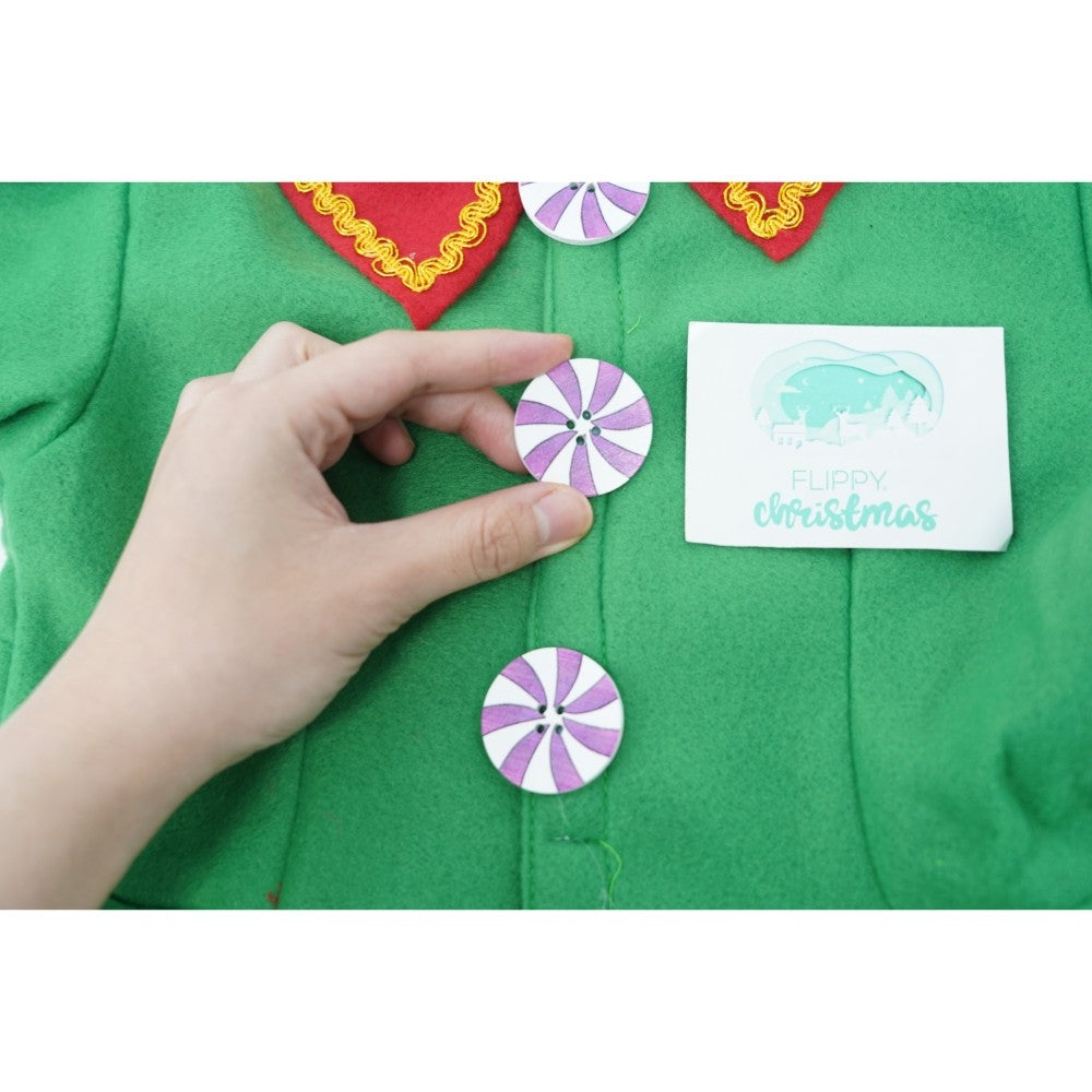 Costum Spiridus, Flippy, Fete, 7-9 ani, Verde, Poliester-7
