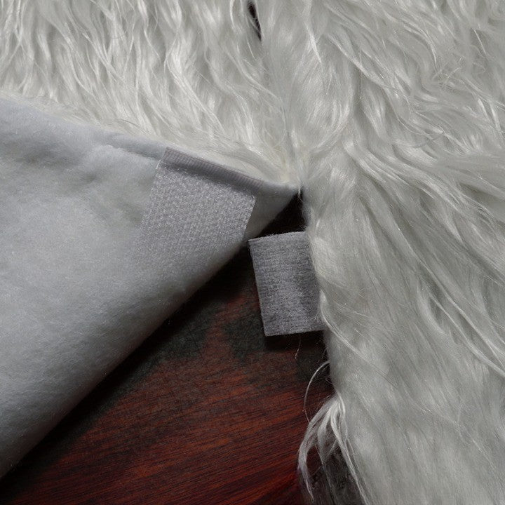 Covor pentru bradul de Craciun White Haipai, diametru 120 cm, blana cu o grosime 4 cm, alb-3