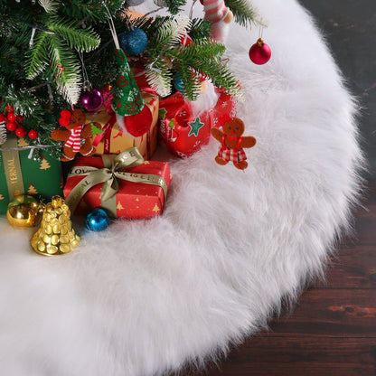 Covor pentru bradul de Craciun White Haipai, diametru 78 cm, blana cu o grosime 4 cm, alb-8