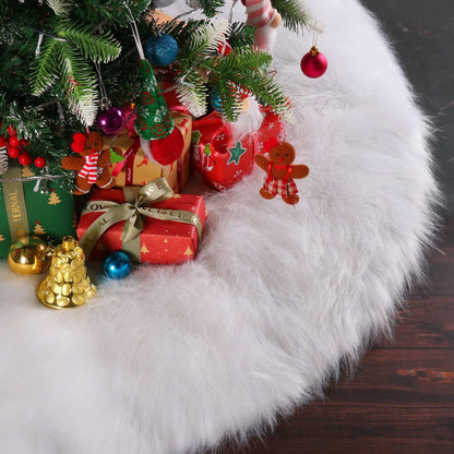 Covor pentru bradul de Craciun White Haipai, diametru 90 cm, blana cu o grosime 4 cm, alb-3