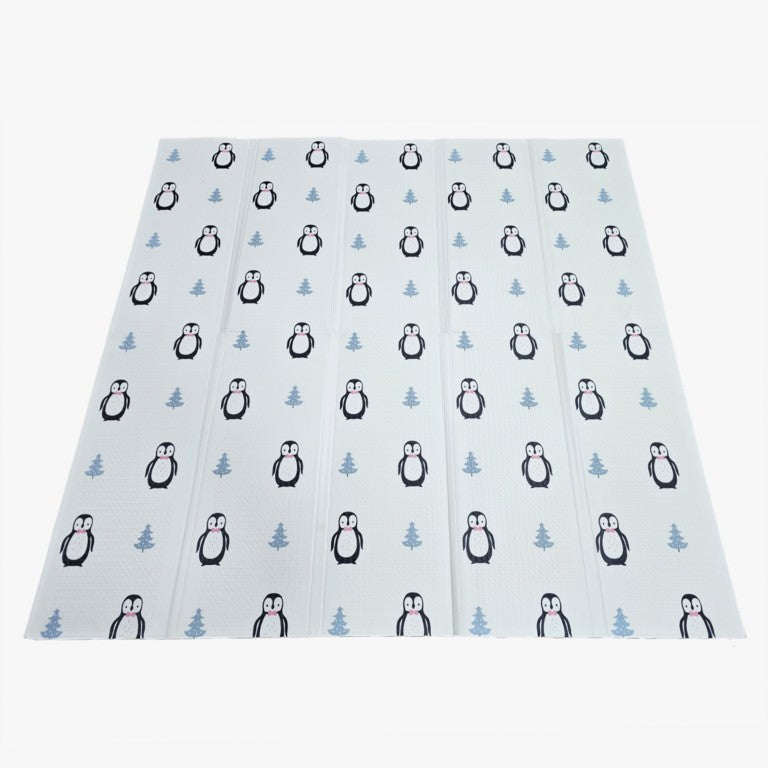 Covoraș de Joaca pentru Copii Termic cu 2 Fete, Flippy, Model Girafe si Pinguini, cu Spuma, Impermeabil, Antiderapant, 200cm x 180cm x 1cm-3