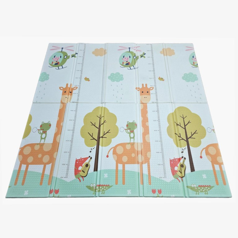 Covoraș de Joaca pentru Copii Termic cu 2 Fete, Flippy, Model Girafe si Pinguini, cu Spuma, Impermeabil, Antiderapant, 200cm x 180cm x 1cm-4