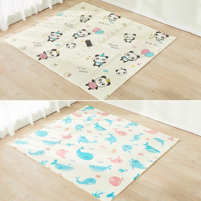 Covoraș de Joaca pentru Copii Termic cu 2 Fete, Flippy, Model Ursuleți si Delfini, cu Spuma, Impermeabil, Antiderapant, 200cm x 180cm x 1cm-0