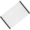 Covoras de Scurgere pentru Chiuveta Bucatarie, din Otel Inoxidabil, Suport Chiuveta, Pliabil, Antiderapant, Usor de Curatat si de Depozitat, 37x30 cm, 15 Tuburi, Negru-0