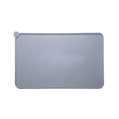 Covoras din silicon pentru animale Flippy, pentru bol de apa si mancare, antiderapant, margini ridicate pentru a mentine apa, 48.5x30 cm, Gri-0