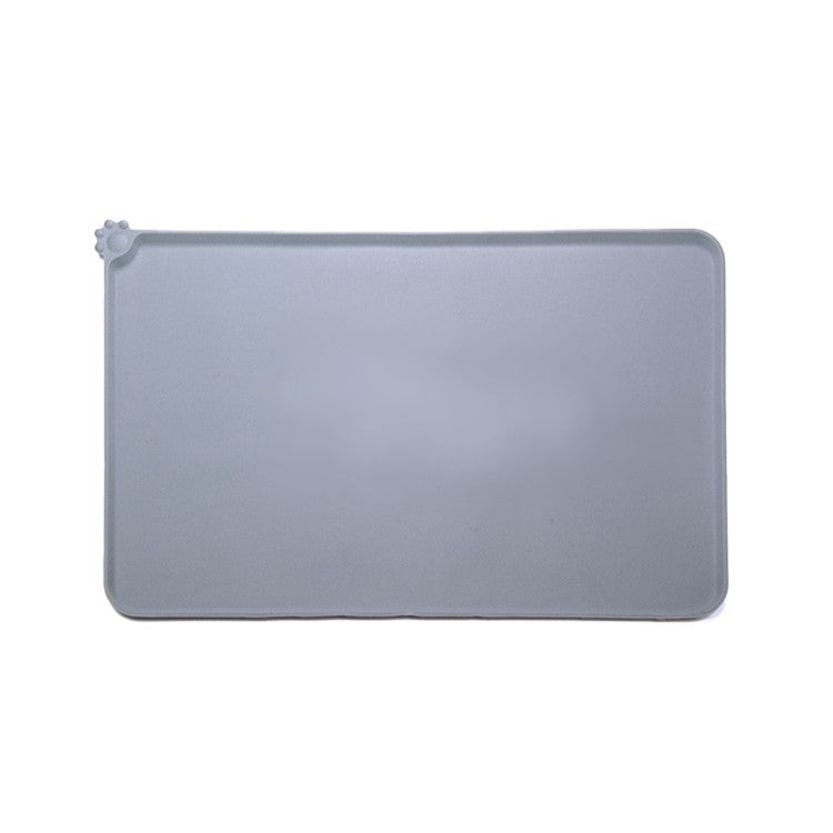 Covoras din silicon pentru animale Flippy, pentru bol de apa si mancare, antiderapant, margini ridicate pentru a mentine apa, 48.5x30 cm, Gri-0