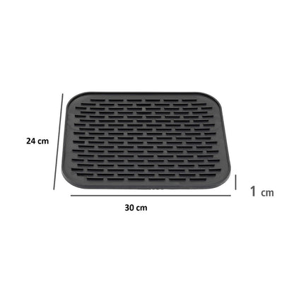 Covoras din Silicon pentru Scurgere Vase, Flippy, Uz Casnic, Rezistent la Temperaturi Ridicate, Izolator, 30x24 cm, Negru-1