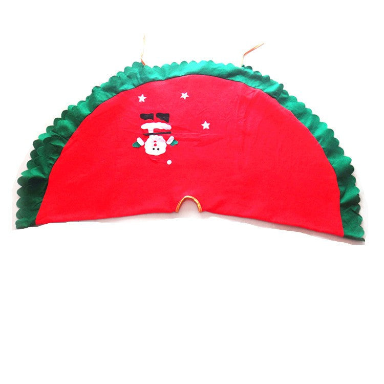 Covoras pentru Bradul de Craciun, Flippy, din Tesatura Pufoasa, cu Fundite de Prindere, Model Mos Craciun, Rosu/ Verde, Diametru 90 cm-4