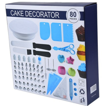 Set 80 Piese Ustensile pentru Ornare Prajituri, Flippy, din Plastic si Otel Inoxidabil, Forme Briose, Multicolor-4