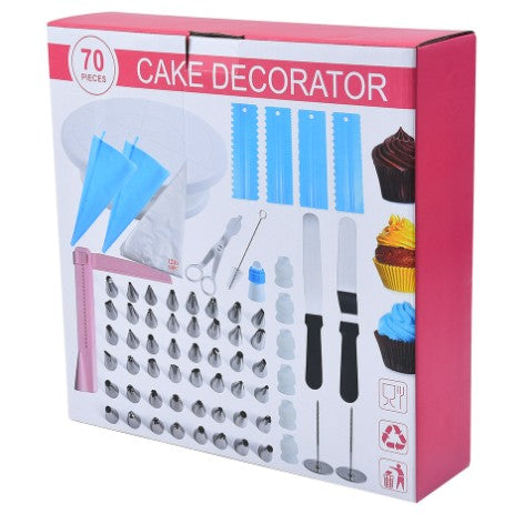 Set 70 Piese Ustensile pentru Ornare Prajituri, Flippy, din Plastic si Otel Inoxidabil, Multicolor-2