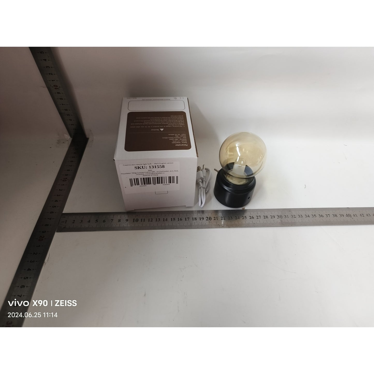 Lampa LED Decorativa sub forma de Bulb, Retro pentru interior, Negru/ Transparent, lumina Calda, Flippy-1