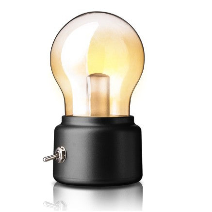 Lampa LED Decorativa sub forma de Bulb, Retro pentru interior, Negru/ Transparent, lumina Calda, Flippy-0