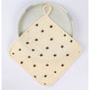Prosop Absorbant din Bumbac pentru Bebelusi, Flippy, 25x25 cm, Model Stelute, cu Agatatoare, Bej-0