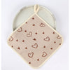 Prosop Absorbant din Bumbac pentru Bebelusi, Flippy, 25x25 cm, Model Inimioare, cu Agatatoare, Roz-0