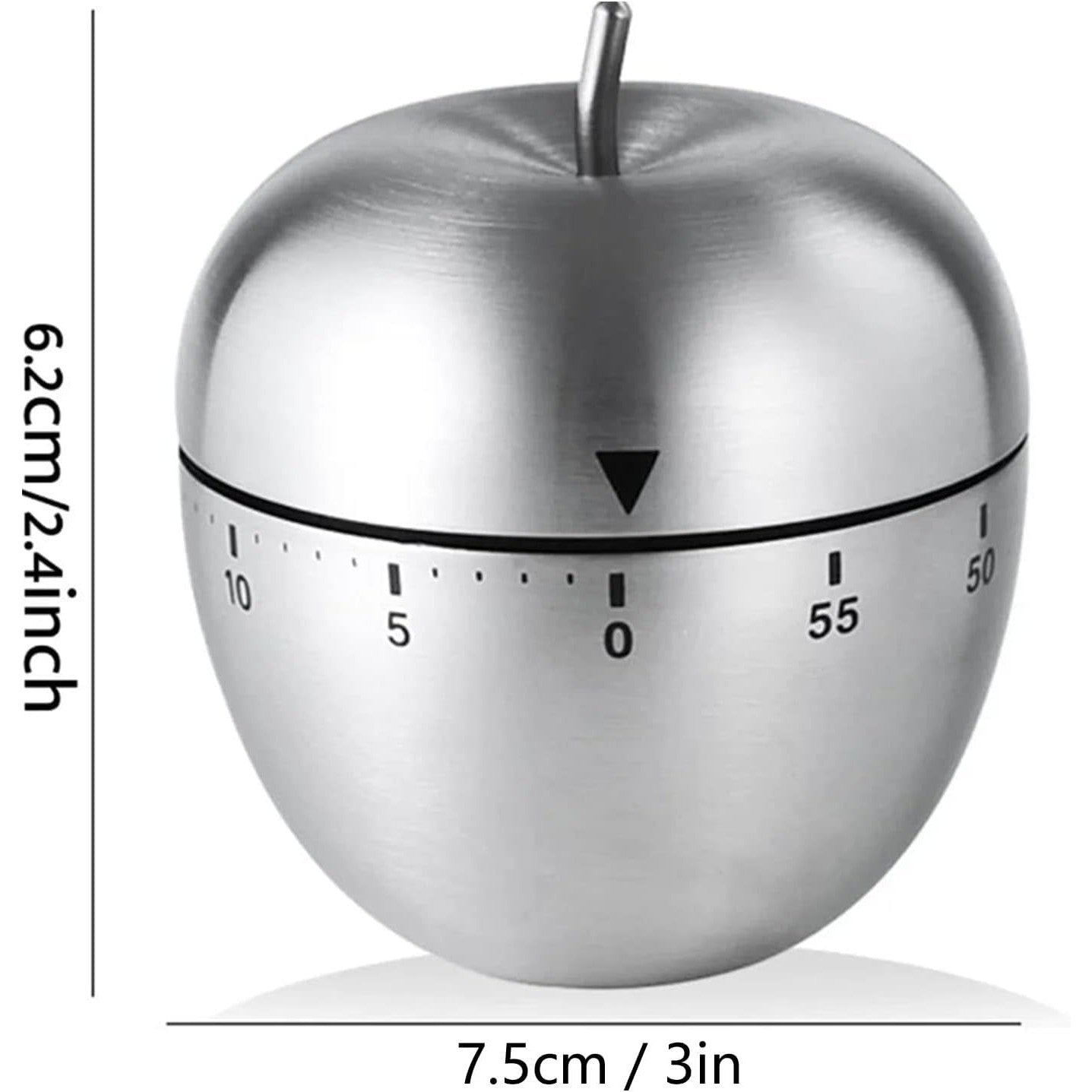 Cronometru de Bucatarie, Flippy, Mecanic, Forma de Mar, din Otel Inoxidabil, 60 min Timer, 7.5 x 6.2 cm, Argintiu-5