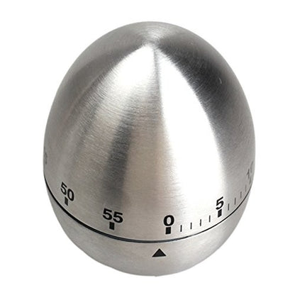 Cronometru de Bucatarie, Flippy, Mecanic, Forma de Ou, din Otel Inoxidabil, 60 min Timer, 8 x 6 cm, Argintiu-3