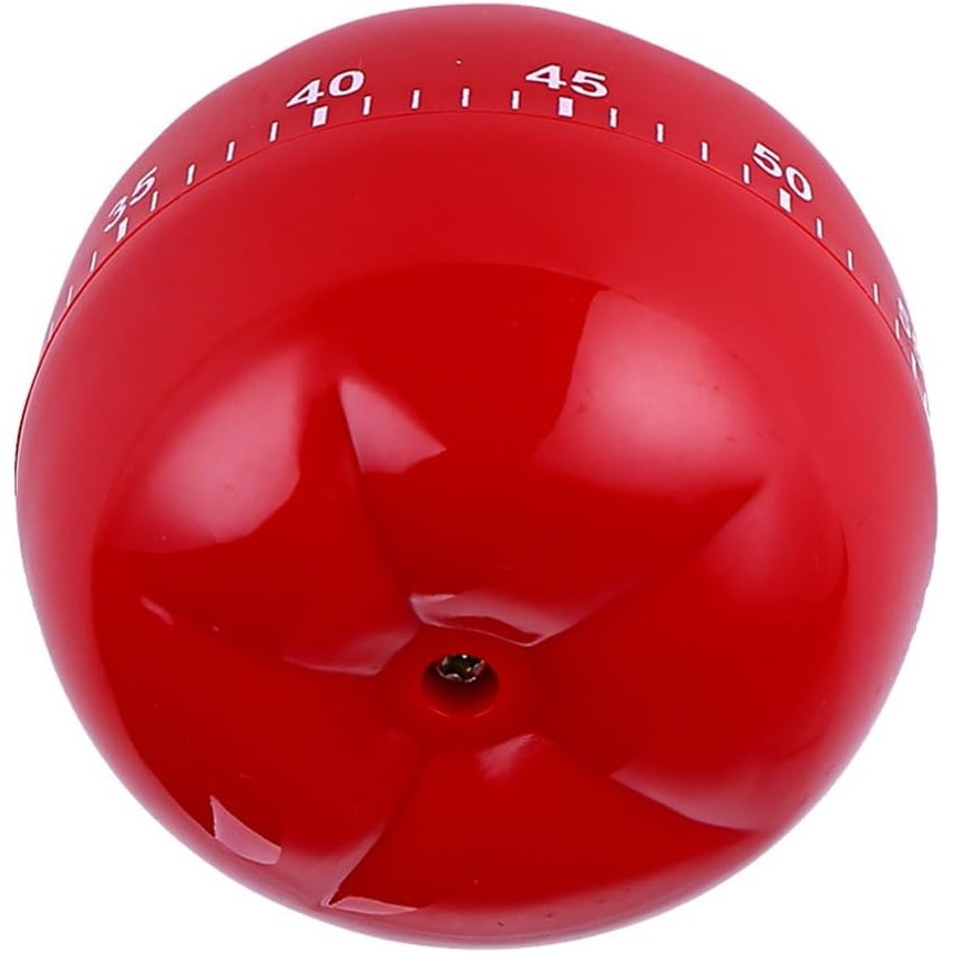 Cronometru mecanic de bucatarie Flippy, forma de rosie, 60 de minute, 6.3 x 4.5 cm, material ABS, rosu-8