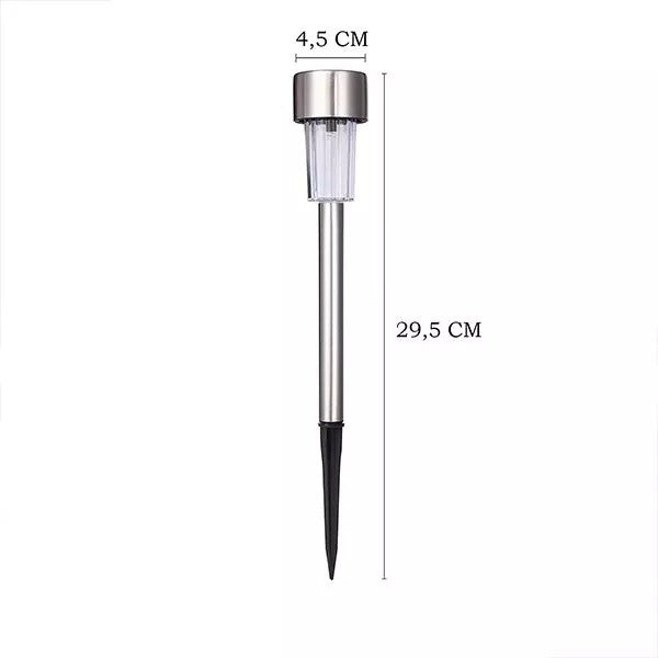 Lampa solara LED de exterior pentru gradina Flippy, dispersor normal, 0.06W, Inox, 29 cm-4
